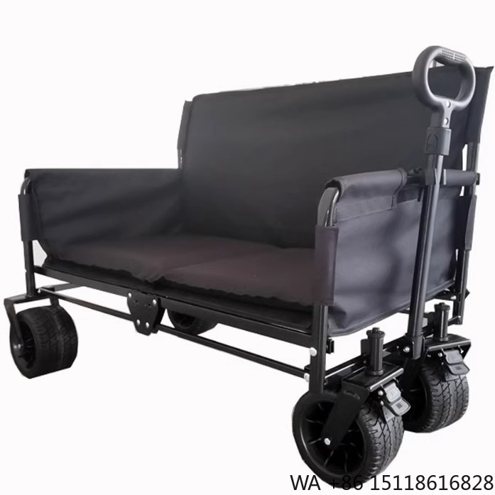 Outdoor Camping Recliner - JXFT Multifunctional Four-Wheel Metal Outdoor Folding