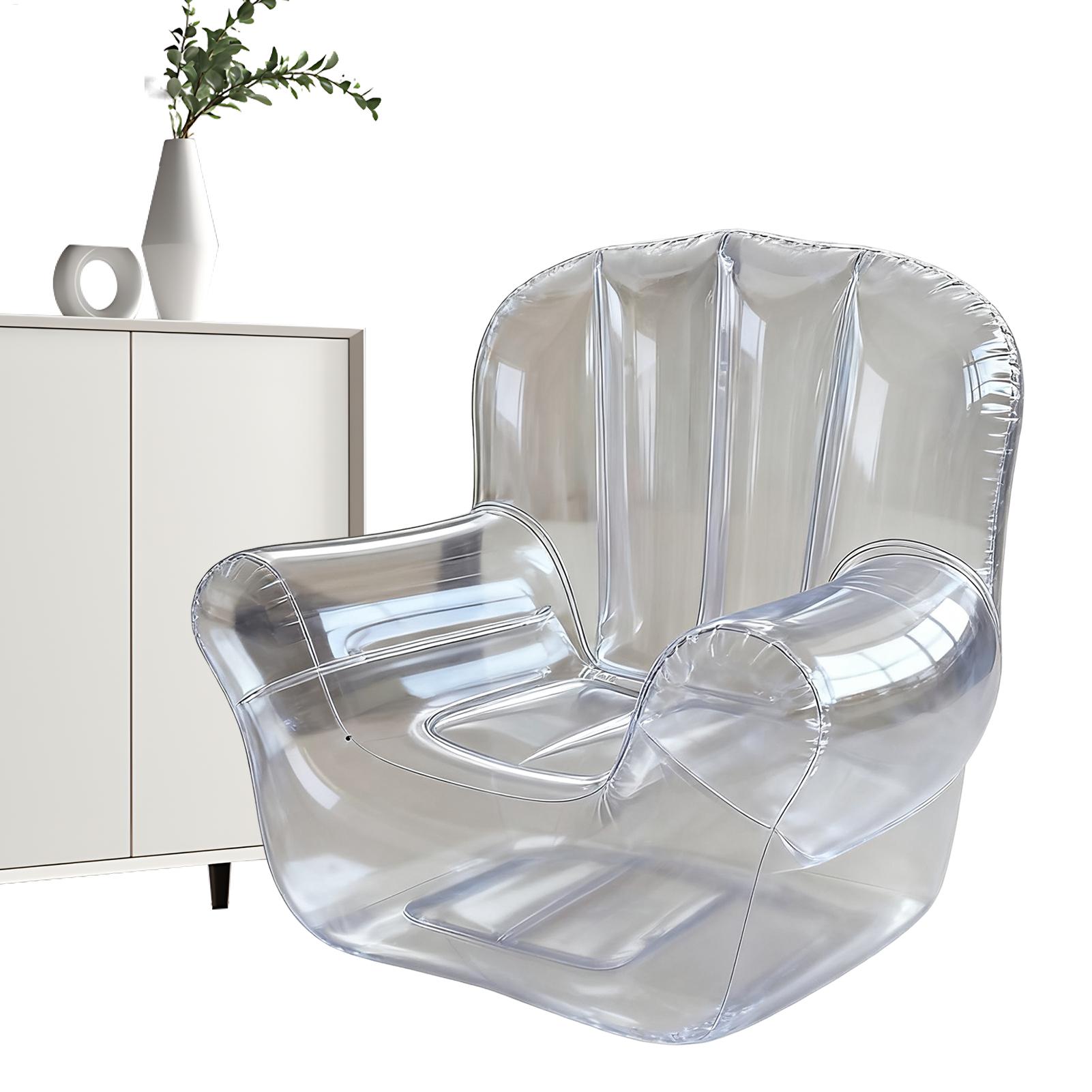 Outdoor Camping Recliner - Thickened Transparent Sofa PVC Inflatable Sofa