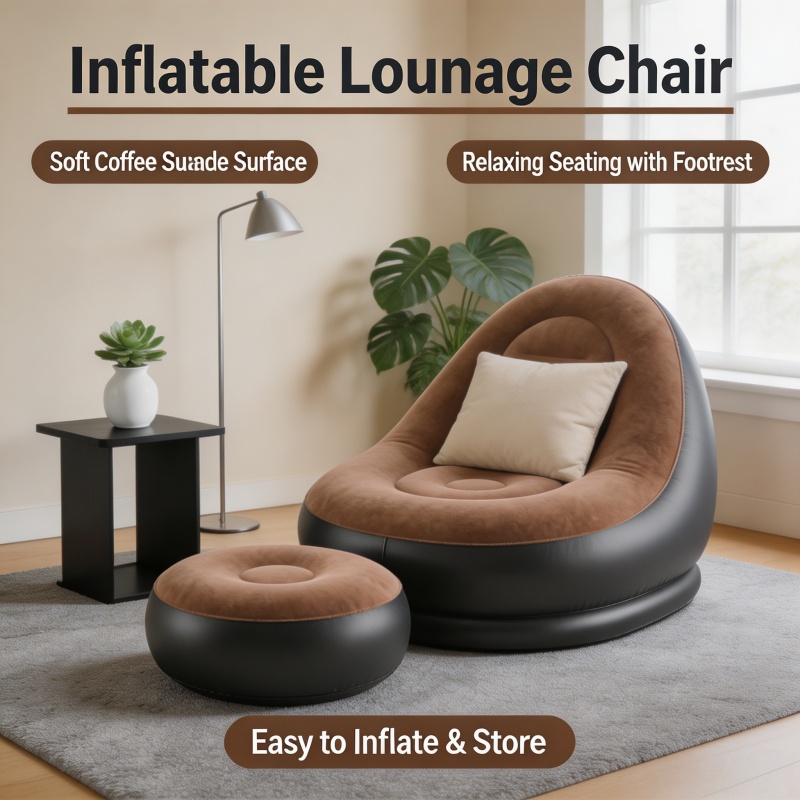 Outdoor Camping Recliner - Lazy Couch Sofas Inflatable Chair Foldable