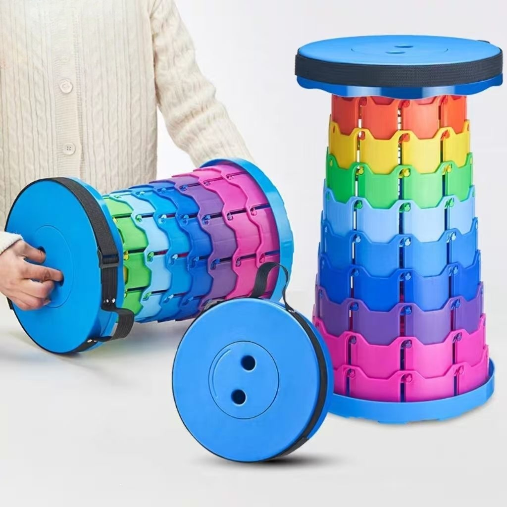 Outdoor Camping Set - Rainbow Telescopic Camping Stool Portable Thickened