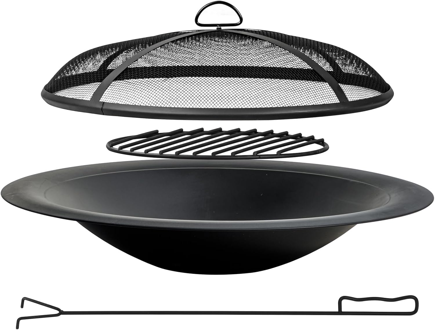 Outdoor Camping Fireplace - 35 Inch Steel Fire Pit Bowl