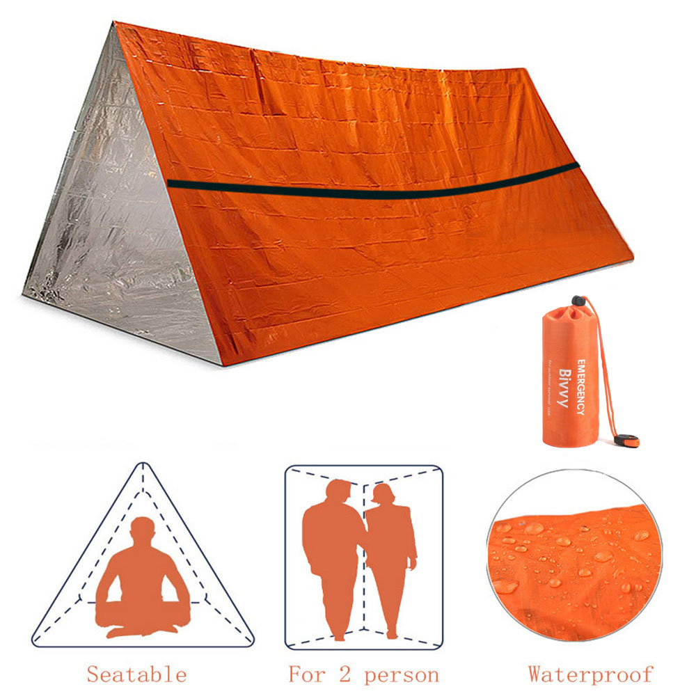 Emergency Mylar Blanket - 2 Person Emergency Shelter Bivy Survival