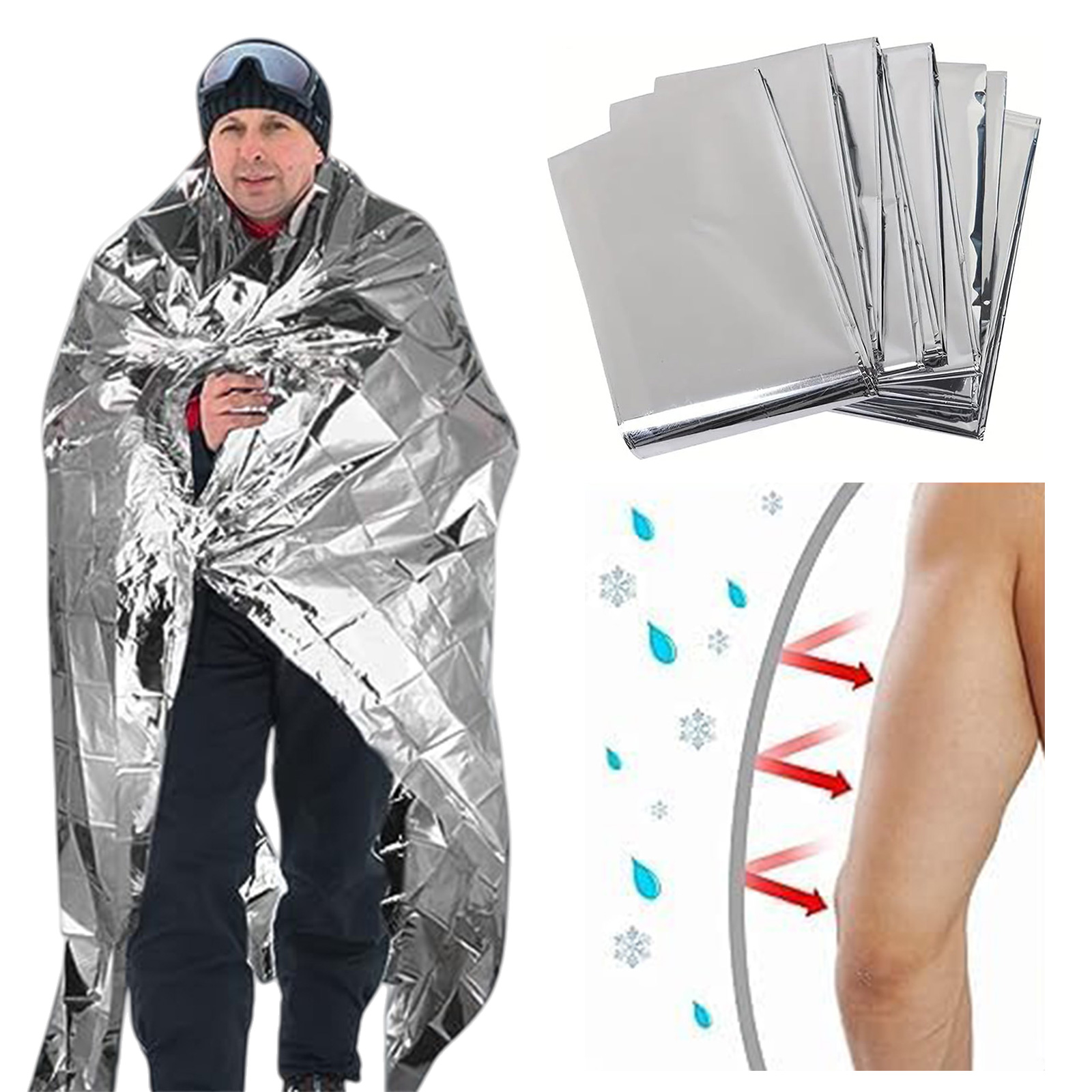Emergency Mylar Blanket - Emergency Mylar Blankets Multi-Purpose Thermal Space