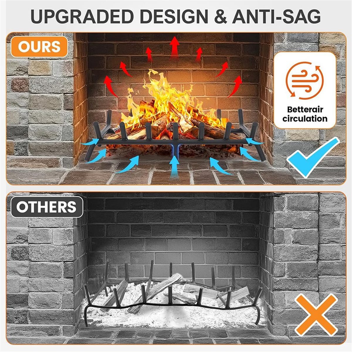 Outdoor Camping Fireplace - NEW Fireplace Log Grate - Firewood