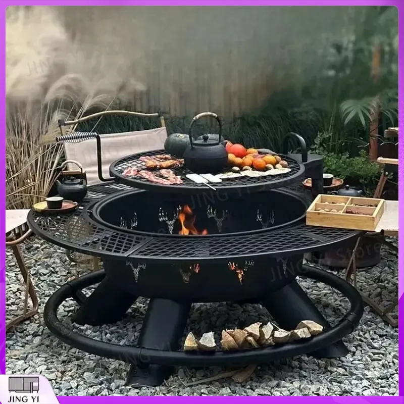 Outdoor Camping Fireplace - CX010AJ Portable Outdoor Charcoal Grill BBQ