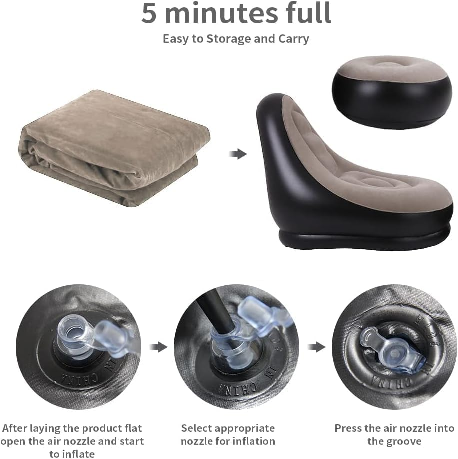 2Pcs Lazy Sofa Inflatable Chai - огляд і ціна Outdoor Camping Recliner