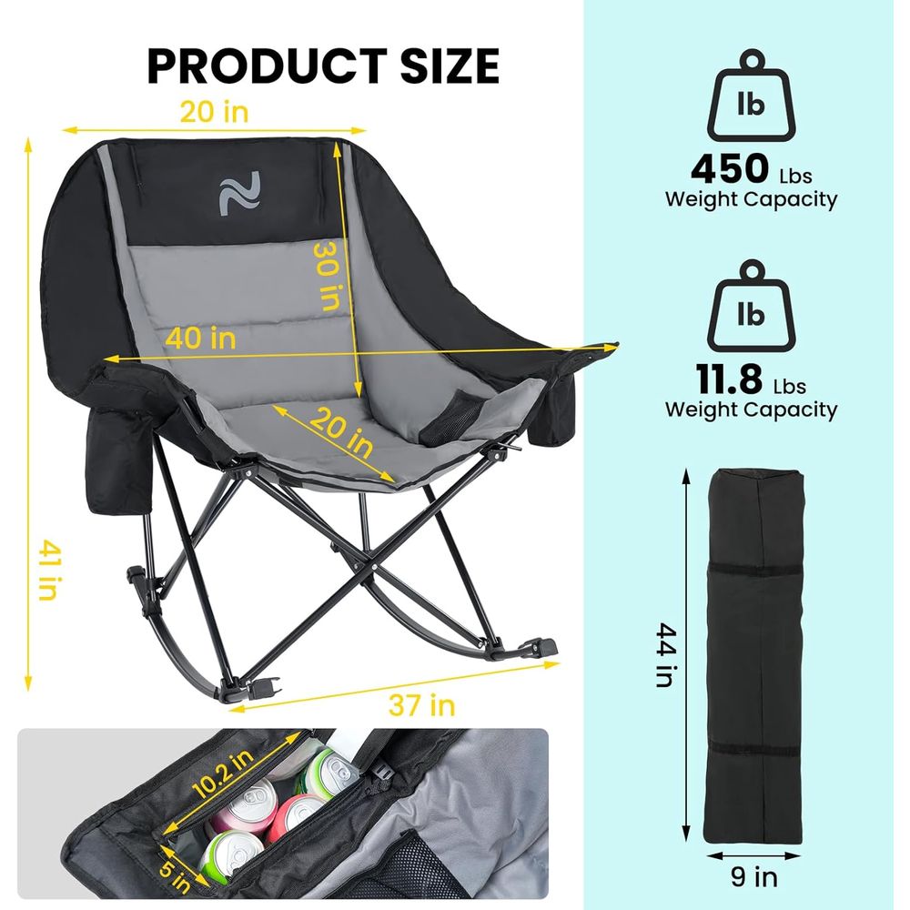 Portable Outdoor Rocking Chair - огляд і ціна Outdoor Camping Rocker