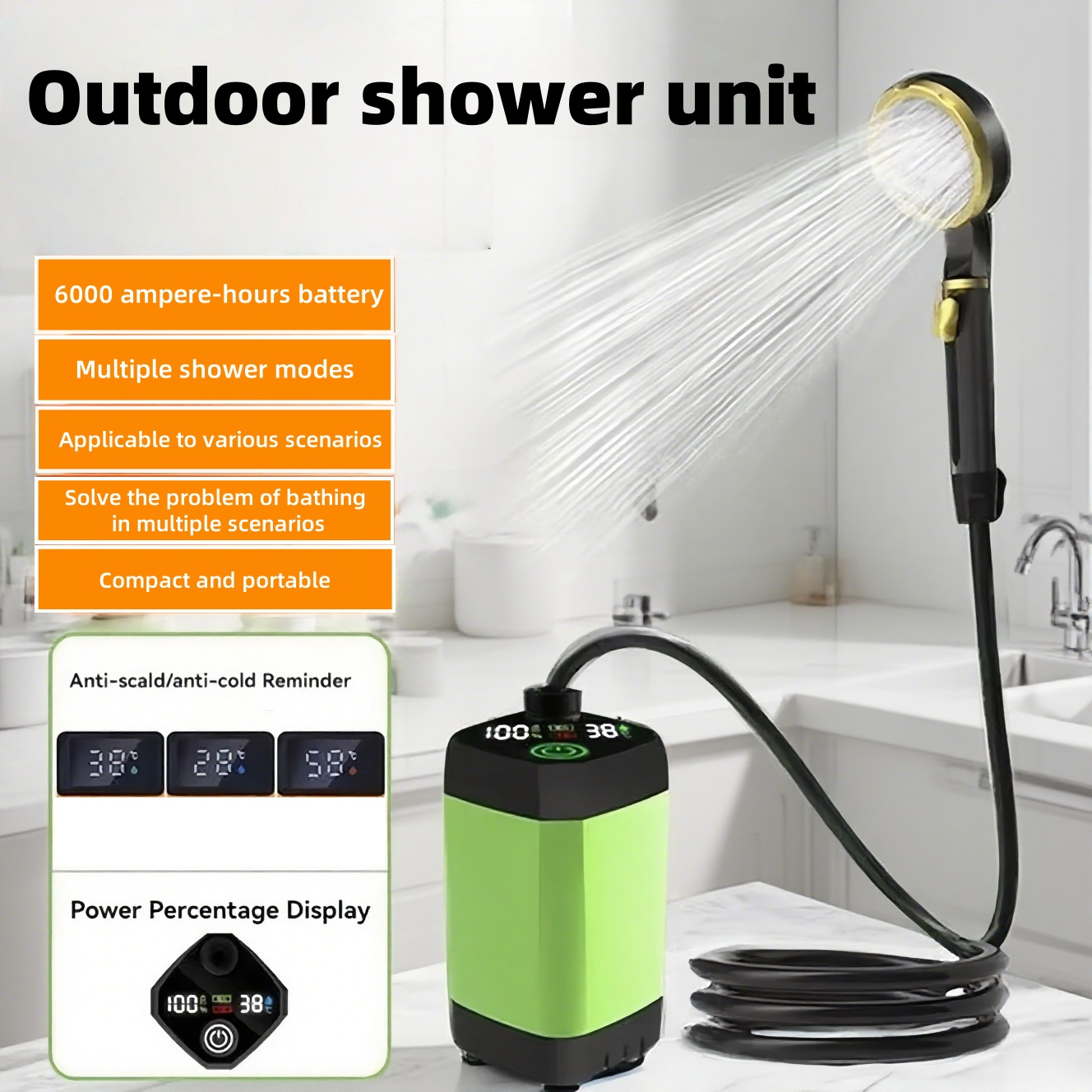 Portable Outdoor Electric Show - огляд і ціна Outdoor Camping Showers