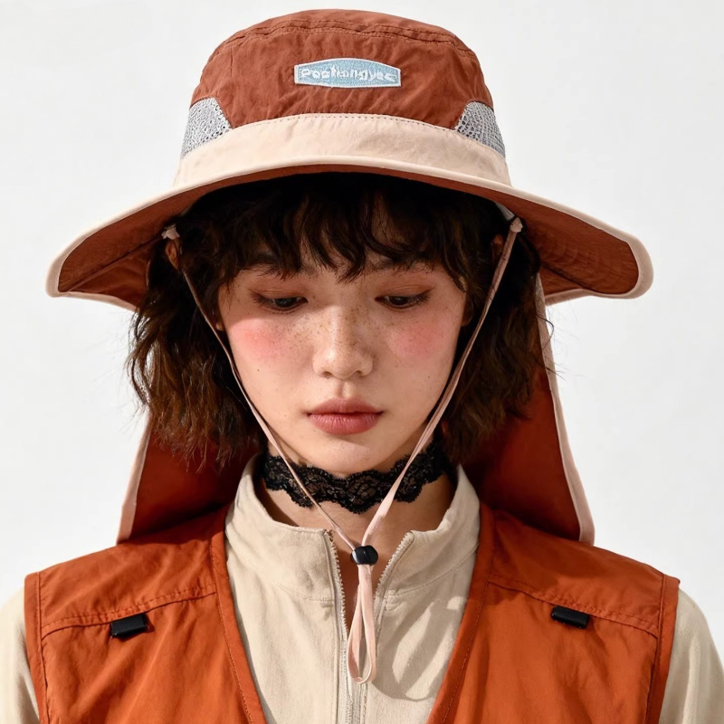 Fashion Contrast Stitching Mes - огляд і ціна Camping Outdoor Quick Drying Sun Neck Protection Cap Hat