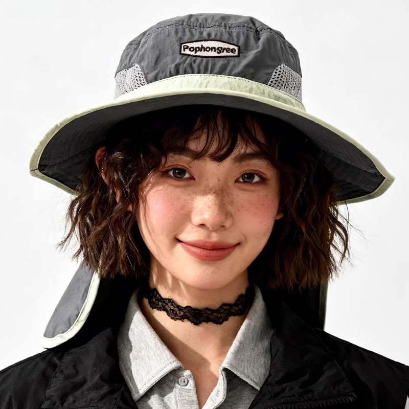 Fashion Contrast Stitching Mes - огляд і ціна Camping Outdoor Quick Drying Sun Neck Protection Cap Hat