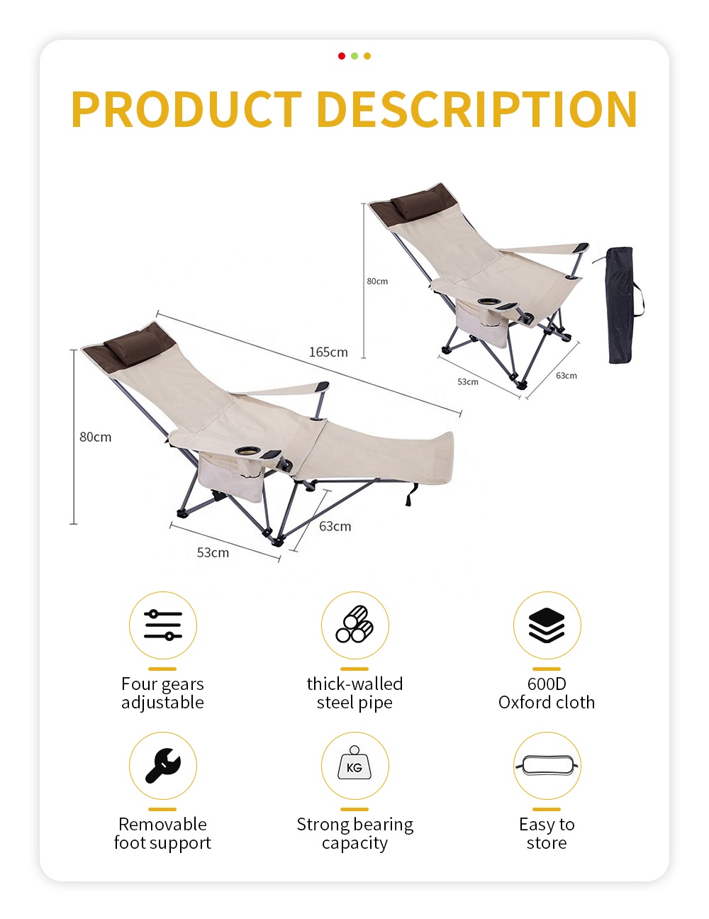 Portable Folding Reclining Cha - огляд і ціна Outdoor Camping Recliner