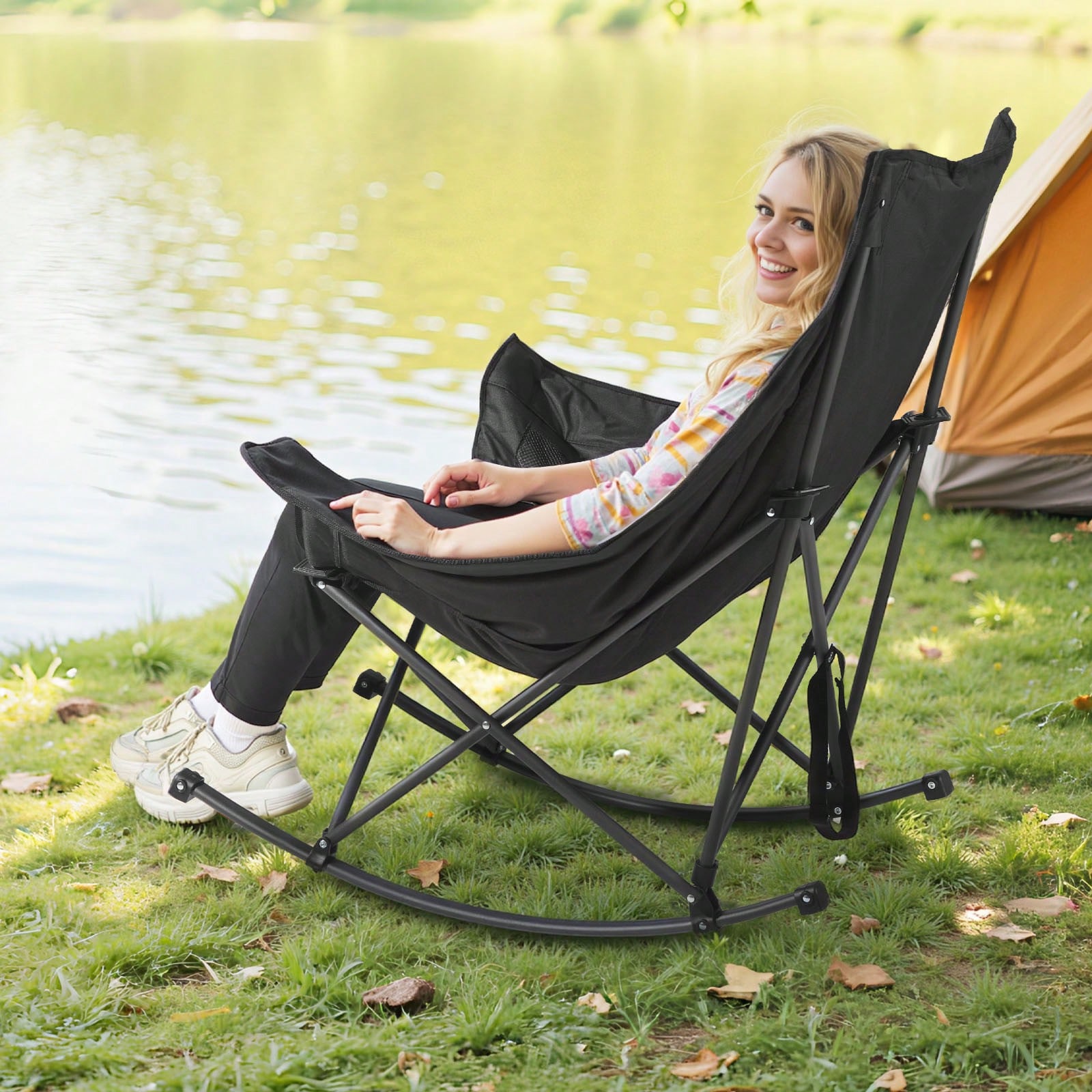 Rocking Camping Chair, Portabl - огляд і ціна Outdoor Camping Rocker