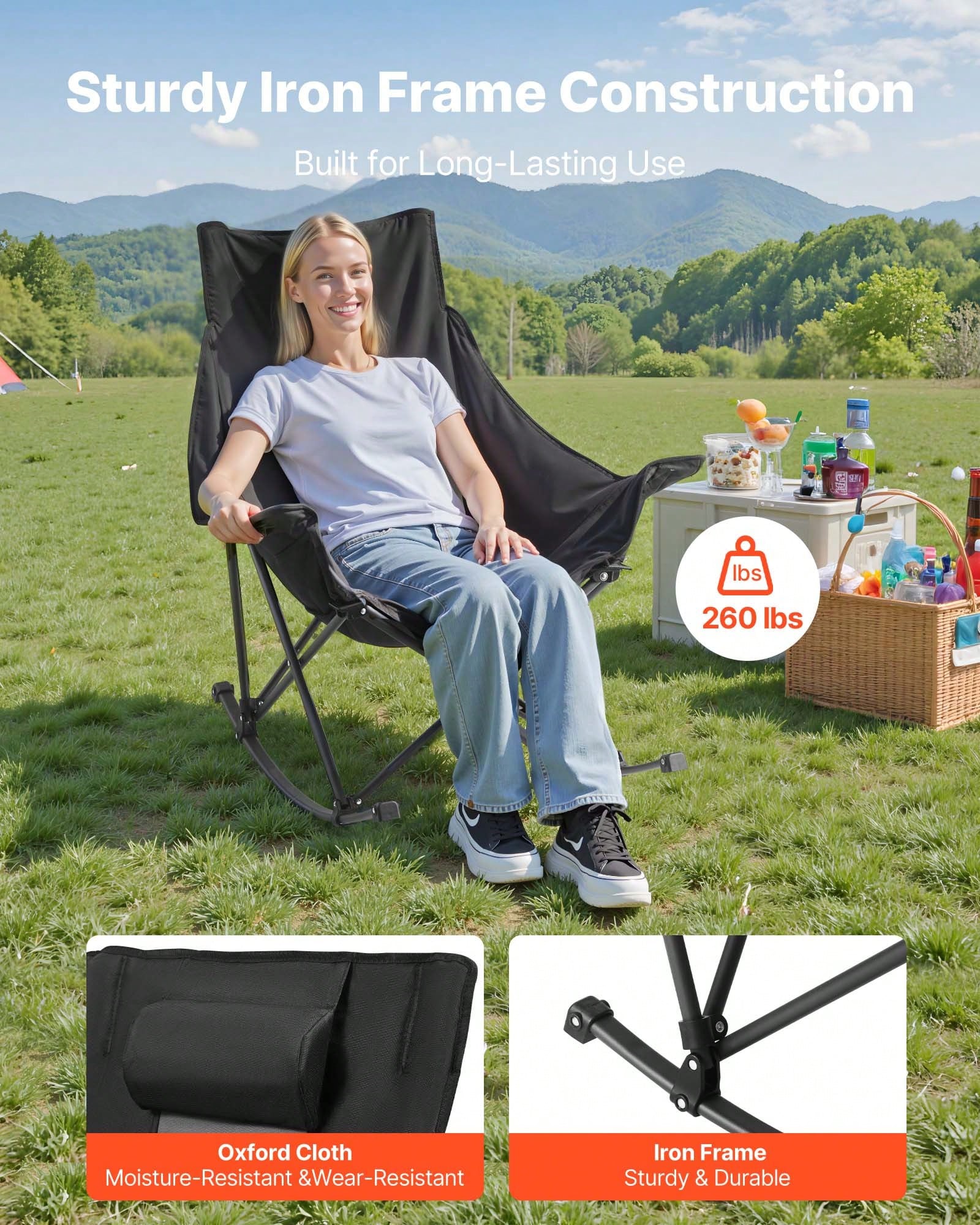 Rocking Camping Chair, Portabl - огляд і ціна Outdoor Camping Rocker