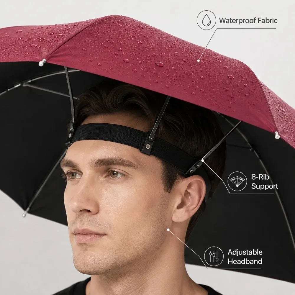 Foldable Head Umbrella Hat Han - огляд і ціна Outdoor Camping Hat