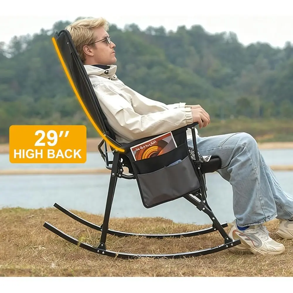 High-Back Portable Rocking Cha - огляд і ціна Outdoor Camping Rocker