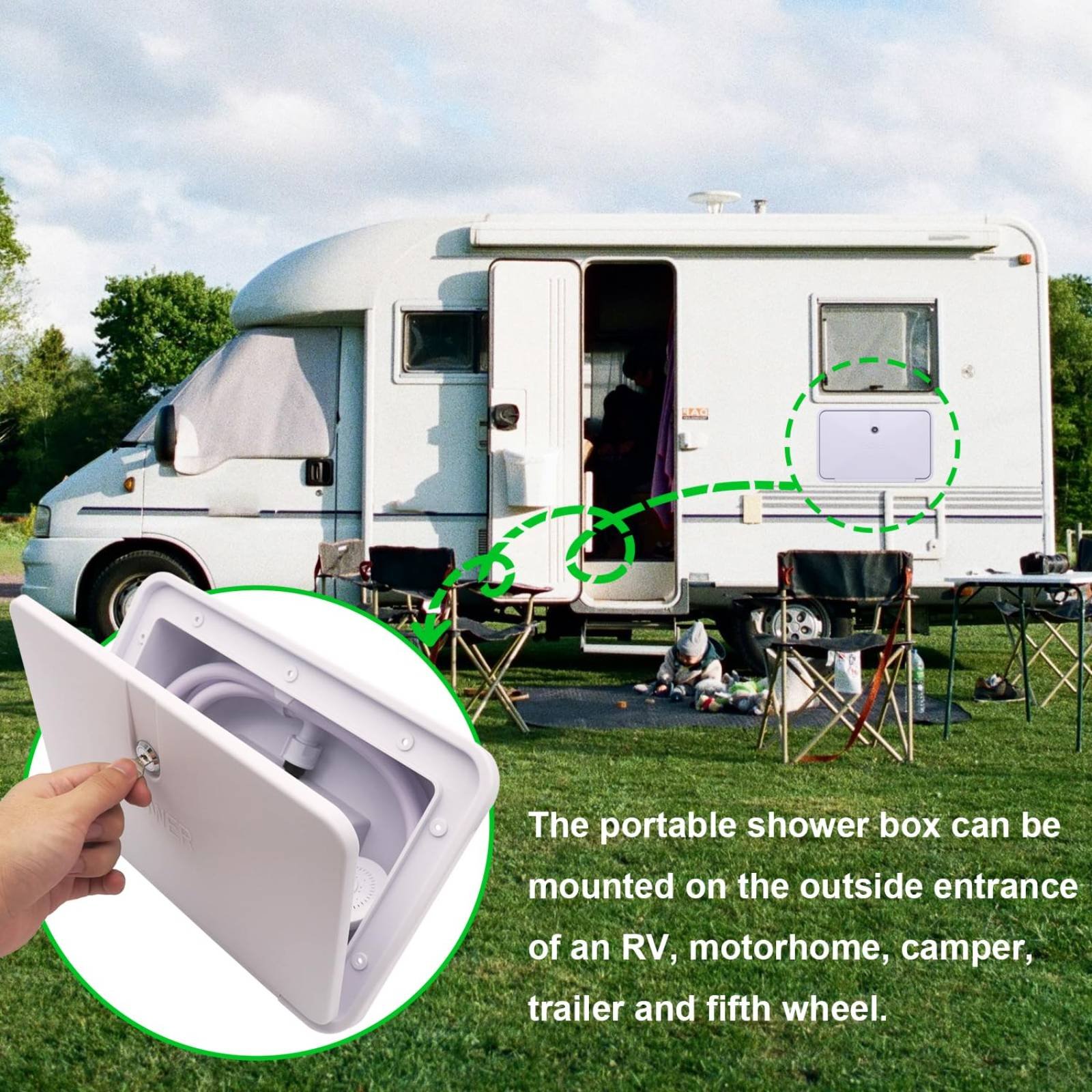 RV Exterior Shower Box Compact - огляд і ціна Outdoor Camping Set
