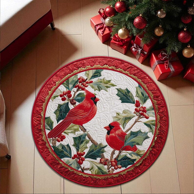 Cardinal Bird Christmas Round  - огляд і ціна Outdoor Camping Decor Ideas