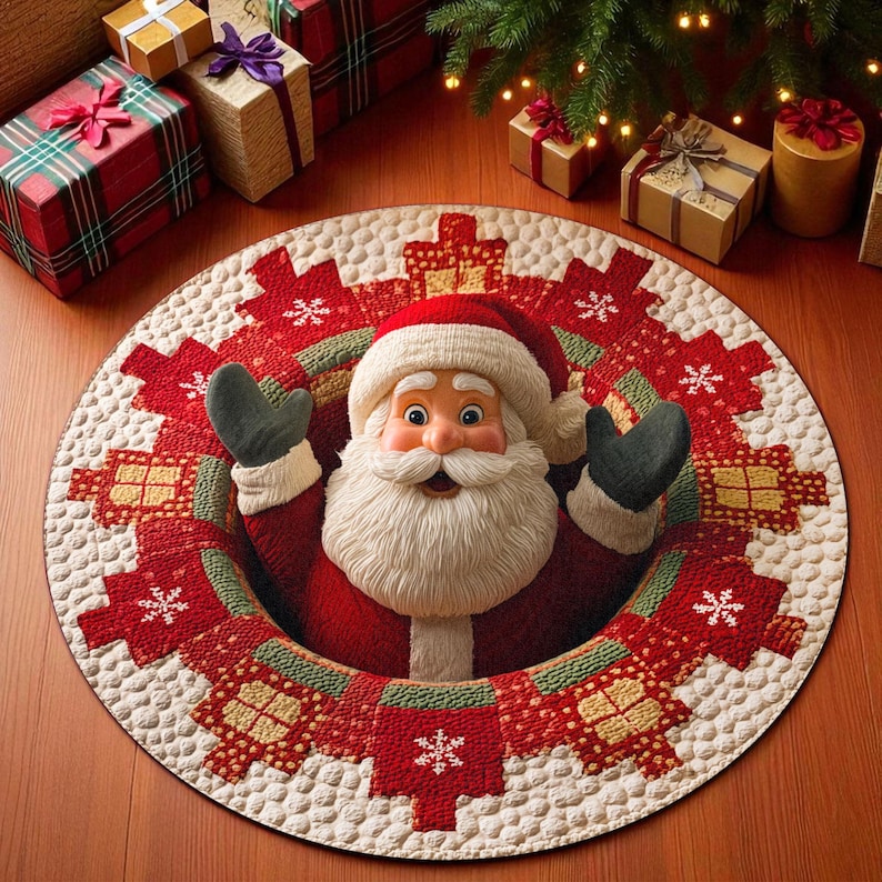 Christmas Santa Claus Round Do - огляд і ціна Outdoor Camping Decor Ideas