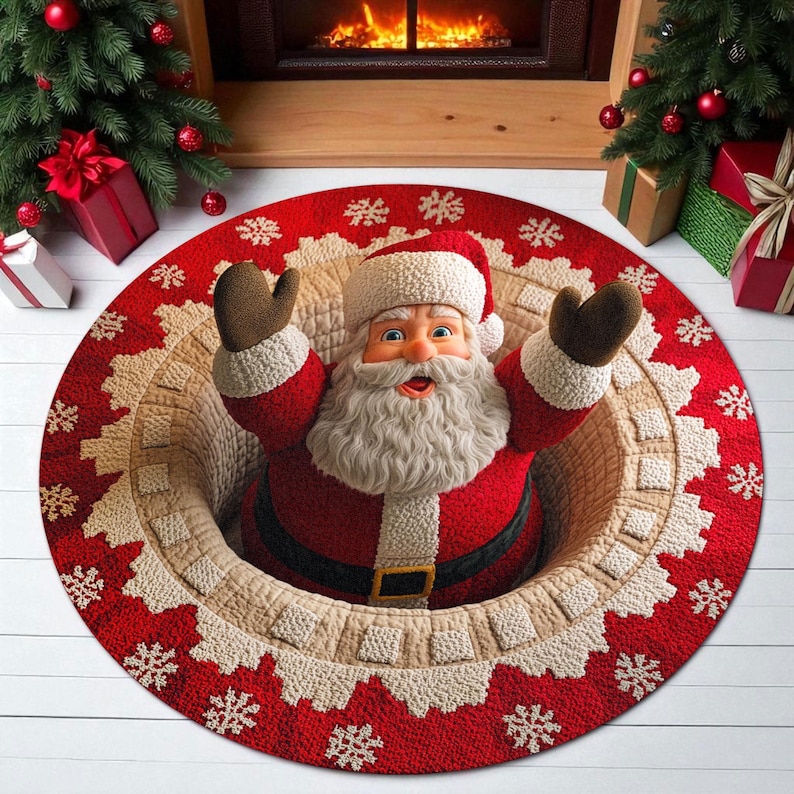 Christmas Santa Claus Round Do - огляд і ціна Outdoor Camping Decor Ideas