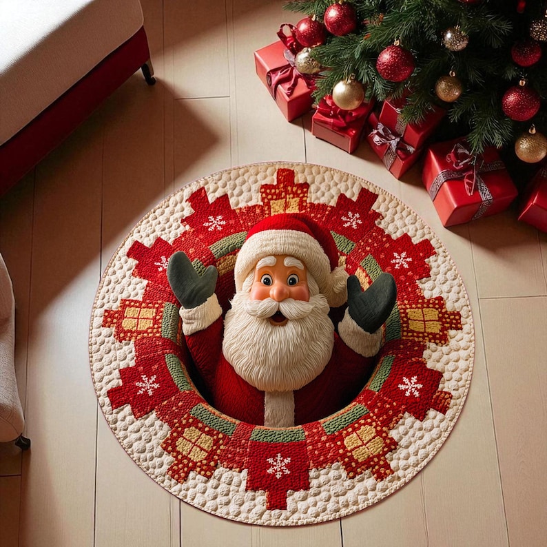 Christmas Santa Claus Round Do - огляд і ціна Outdoor Camping Decor Ideas