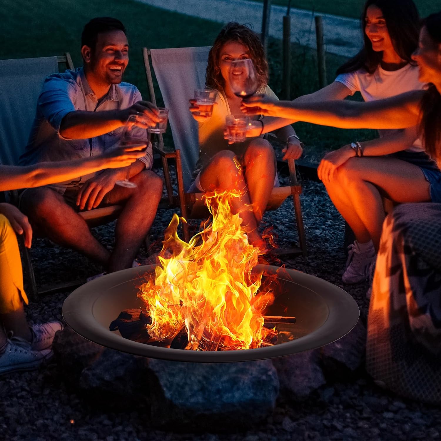 35 Inch Steel Fire Pit Bowl He - огляд і ціна Outdoor Camping Fireplace