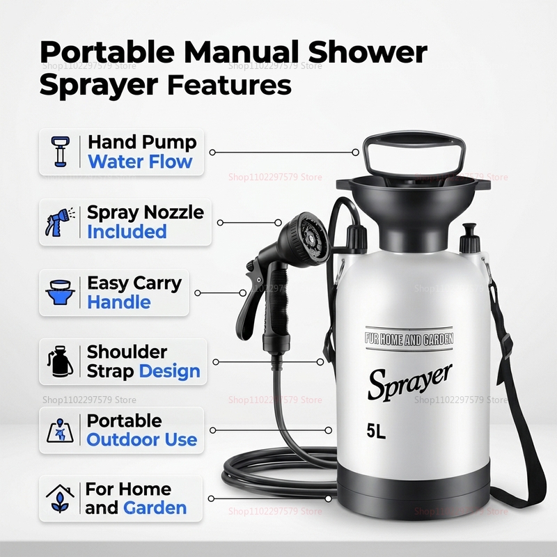 Portable Camping Shower 5L Man - огляд і ціна Outdoor Camping Showers