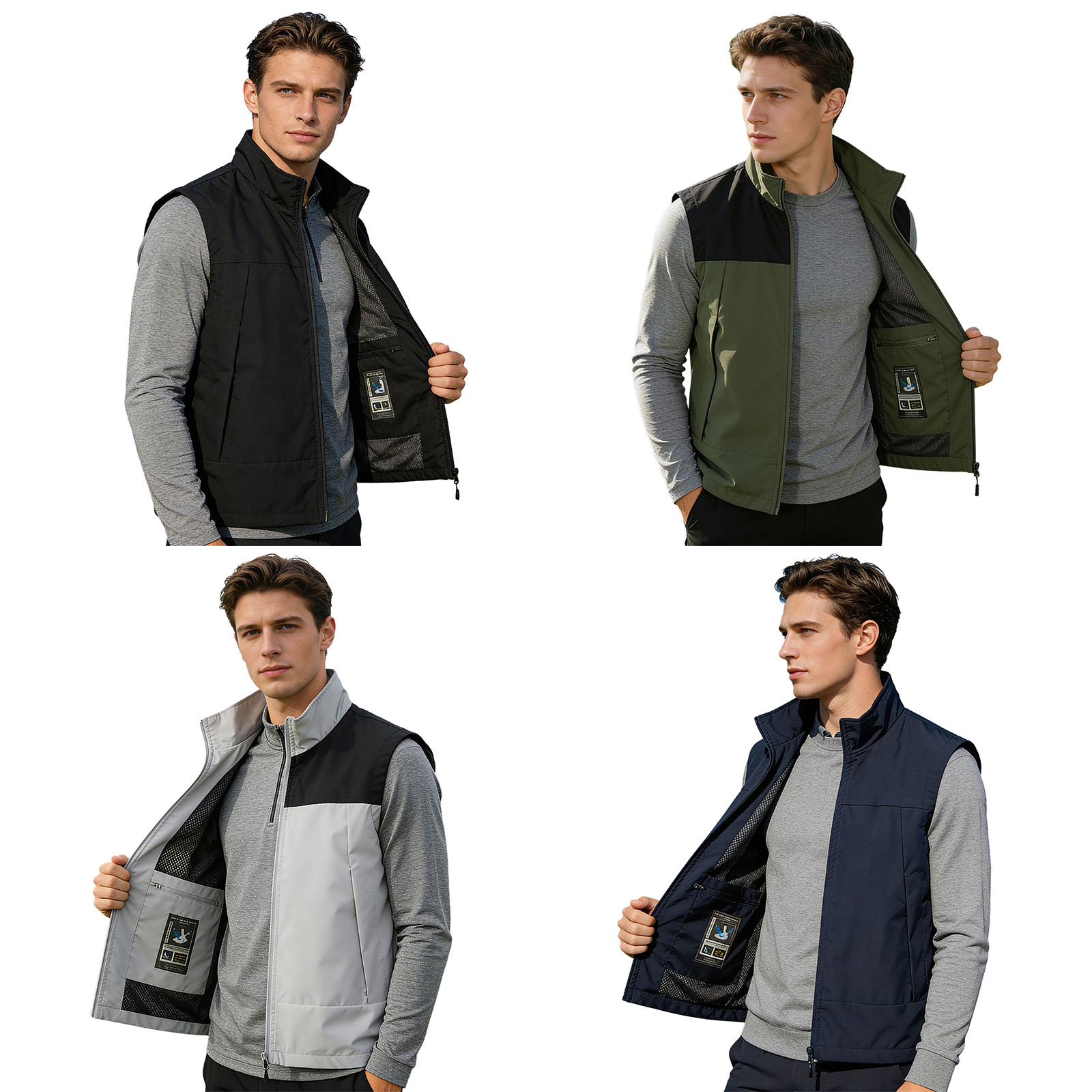 #M-5XL Men Golf Vest Stand Col - огляд і ціна Outdoor Camping Winter