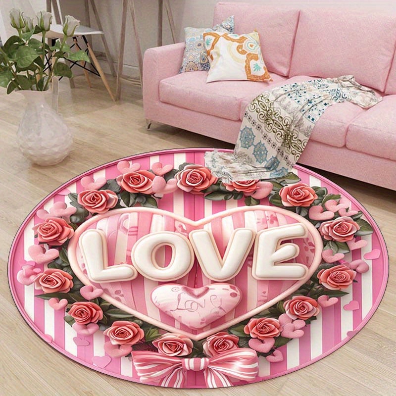Floral Couple Round Mat, Non-S - огляд і ціна Outdoor Camping Decor Ideas