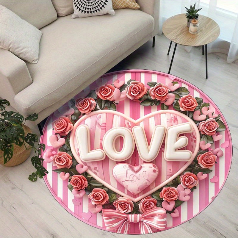 Floral Couple Round Mat, Non-S - огляд і ціна Outdoor Camping Decor Ideas