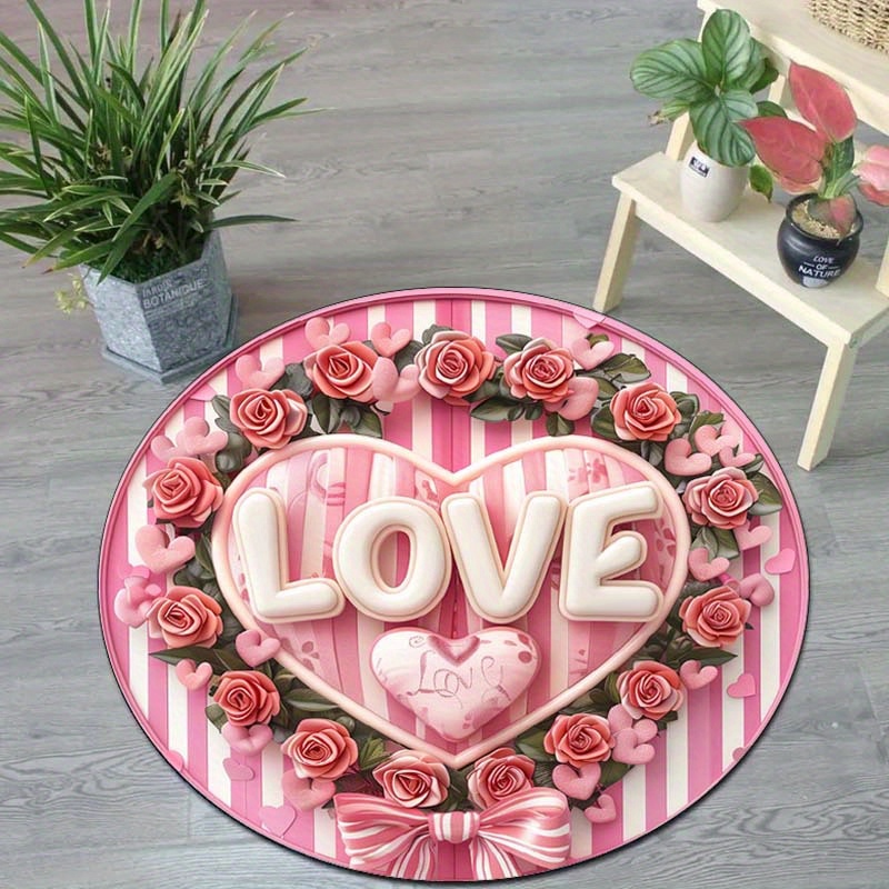 Floral Couple Round Mat, Non-S - огляд і ціна Outdoor Camping Decor Ideas