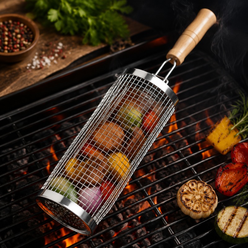 Round Barbecue Grill Basket Se - огляд і ціна Outdoor Camping Grill