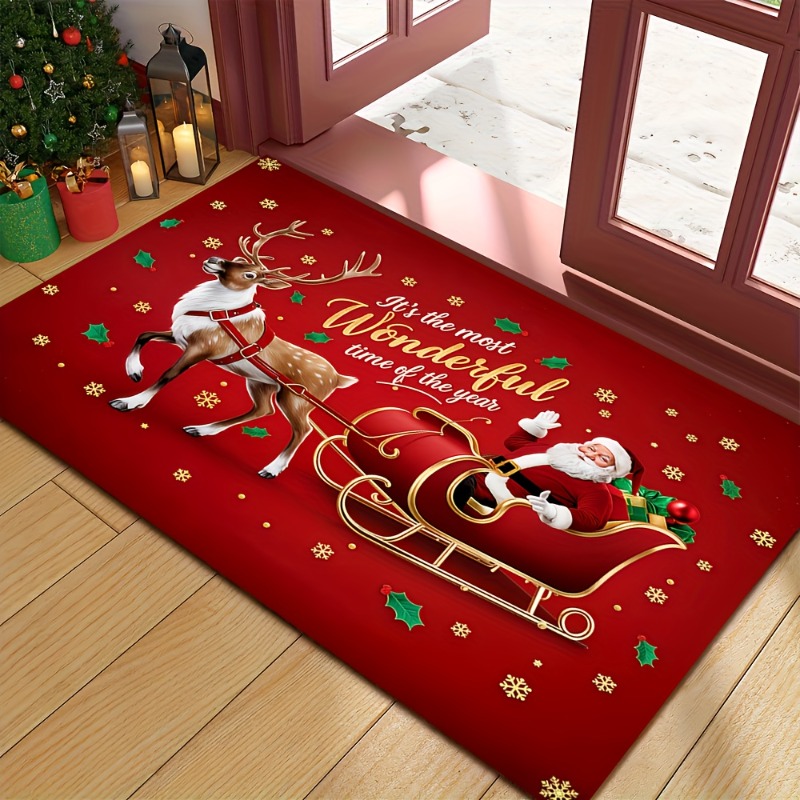 Red Christmas Flannel Doormat  - огляд і ціна Outdoor Camping Quotes