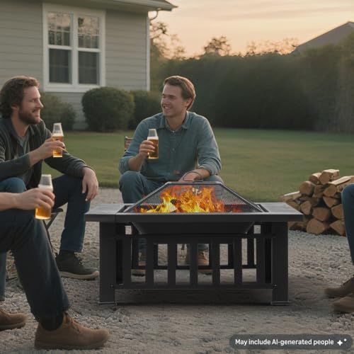 Fire Pit Table 32 Inch Square  - огляд і ціна Outdoor Camping Fireplace
