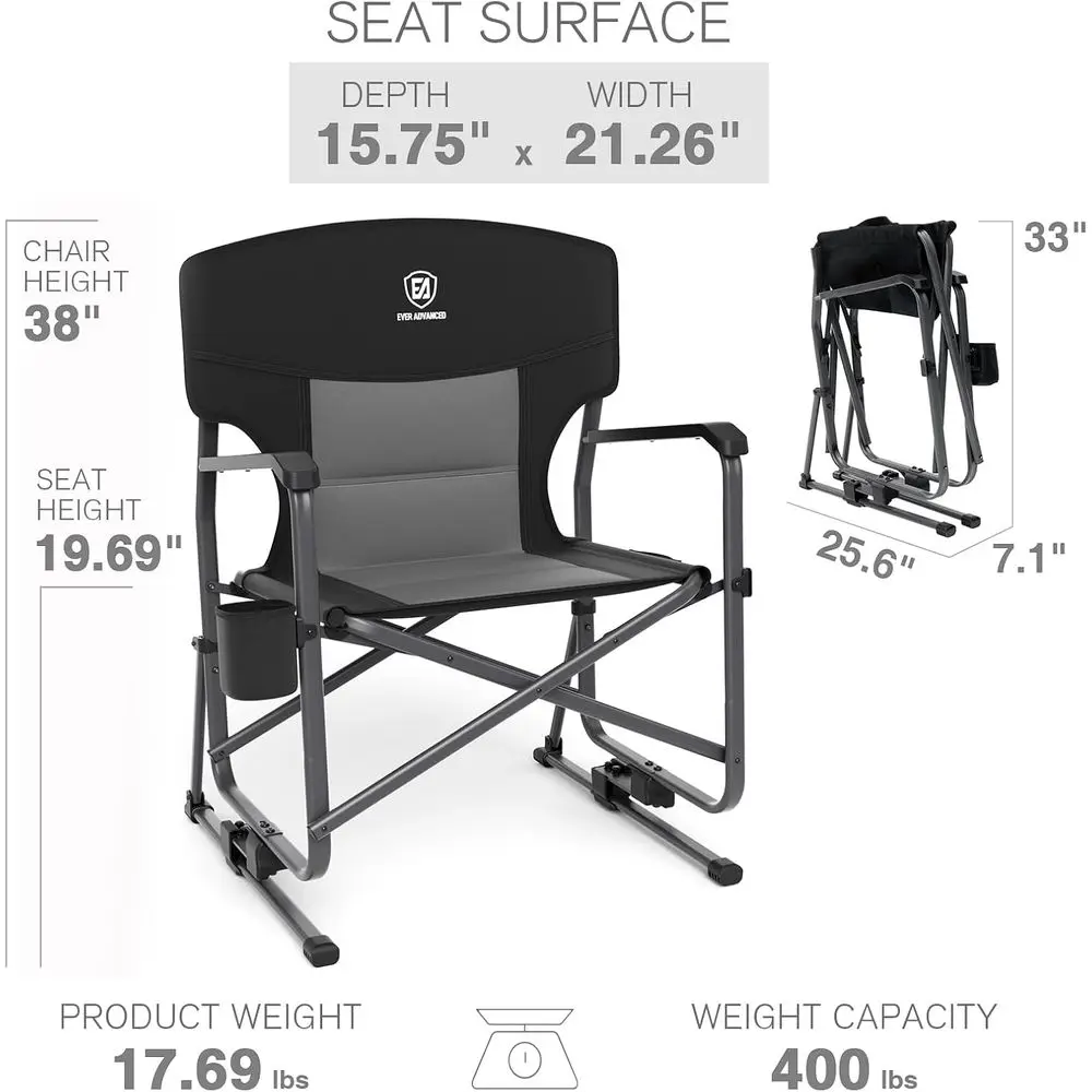 Durable Black Camping Rocker C - огляд і ціна Outdoor Camping Rocker